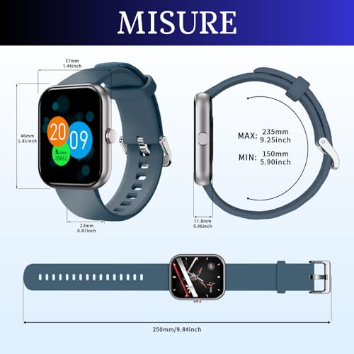 Smartwatch compatible Android et iOS avec grand écran tactile 1.91" pour notifications - 7