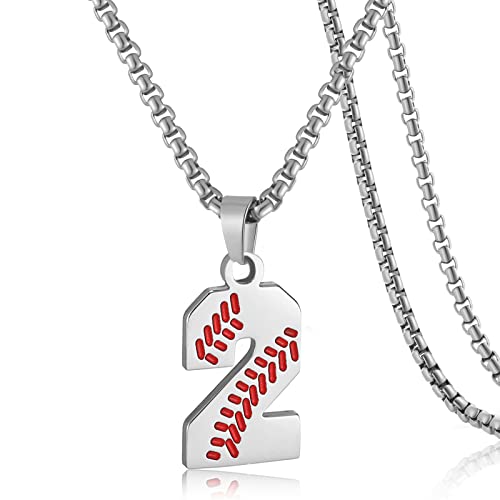 Collier de baseball en acier inoxydable : pendentif numéro personnalisé, cadeau sport ado mixte