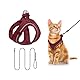 Qianruida Hundegeschirr und Leine, atmungsaktiv, reflektierend, Step-in Geschirr für Hunde, gepolsterte Weste, Komfort, weiches Netz, für kleine Hunde, Katzen zum Gehen, Laufen (Bordeaux XS)