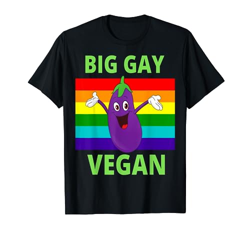 Big Gay Vegan Pride Awesome Eggplant T-Shirt