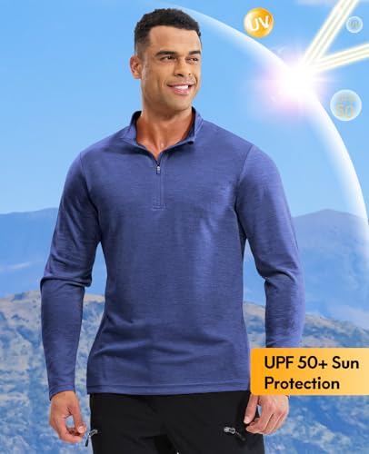 Haimont Men's UPF 50+ Sun Shirts 1/4 Zip Running Pullover Lightweight Long Sleeve for Hiking Golf, Moisture Wicking2