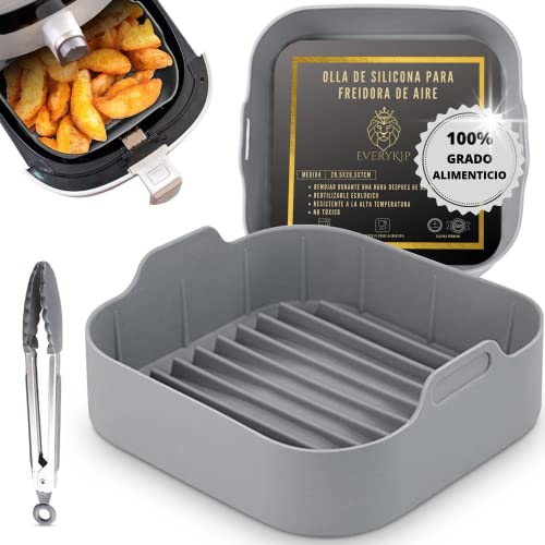 olla de silicona para freidora de aire cuadrada