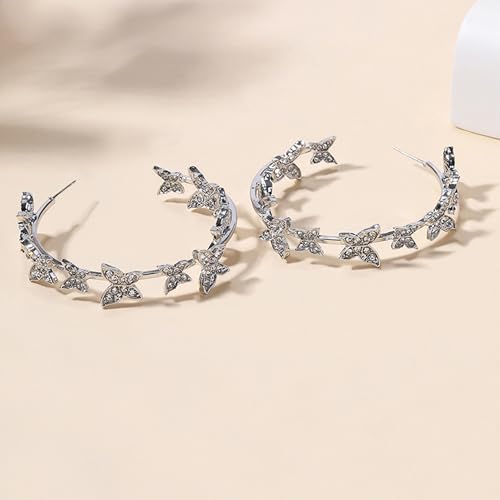 Butterfly Earrings for Women Trendy Big Butterfly Hoop Dangle Earrings Large Huggie Hoops Drop Earring Jewelry Dress Accessories Gifts4