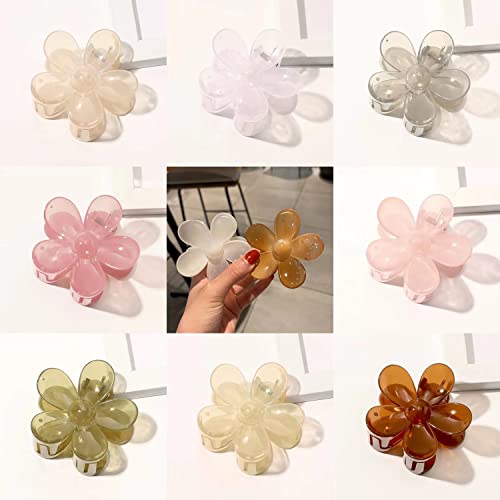 AOENJIE Flower Claw Clips 8-Pack in Transparent Pastels — view 6