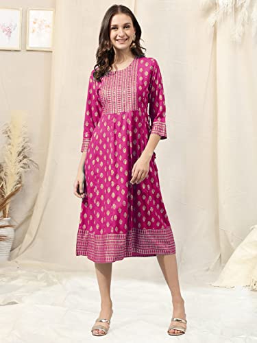 Image of MIRCHI FASHION Women's Cotton Relaxed Fit Anarkali Kurti