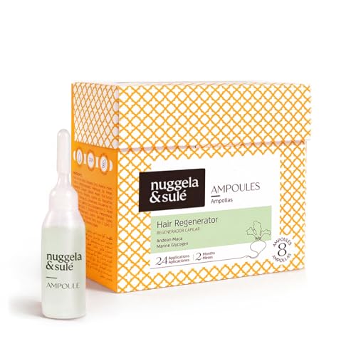 Nuggela & Sulé Ampollas Regenerador Capilar. Con activos que aumentan la densidad y el grosor del cabello. Ideal para zonas despobladas. Tratamiento. 8 x 10 ml