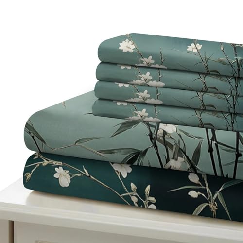 Housse de couette fleurs blanches imprimé 3D linge de lit microfibre 220x240 - 7