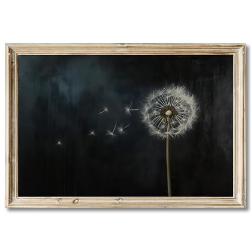 Dandelion Wall Art Black And White 16x24