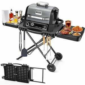 Portable Indoor Grill Table Stand for Ninja Woodfire Outdoor Grill(OG701 OG850 OG951 Series), 51in Large Space, Folding Camping Tailgating Table for Blackstone Griddle/Onni Pizza Oven,2 Wheels Portable Indoor Grill Table Stand for Ninja Woodfire Outdoor GrillOG701 OG850 OG951 Series 51in Large Space Folding Camping Tailgating Table for Blackstone GriddleOnni Pizza Oven2 Wheels
