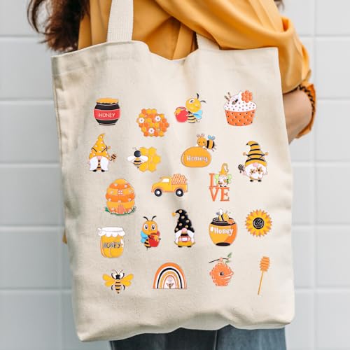 Image of Giegxin 40 Pcs Bee Enamel Pins Bulk Bee Party Favors Gnome Lapel Sunflower Honeycomb Yellow Brooch Pins Cute Holiday Cartoon Backpack for Clothes Bags Accessories Gifts