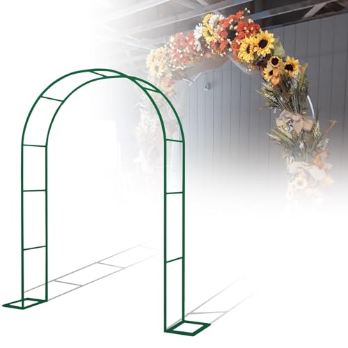 Arche de jardin pour roses – Décoration de mariage en plein air, couleur verte, 240 x 220 cm – Treillis élégant pour jardin, terrasse et événement