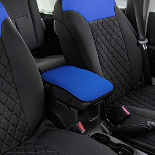 Image of FH Group Neosupreme Blue Flat Pattern Center Console Pad - Water-Resistant Armrest Cover Protector for Cars, SUVs & Trucks