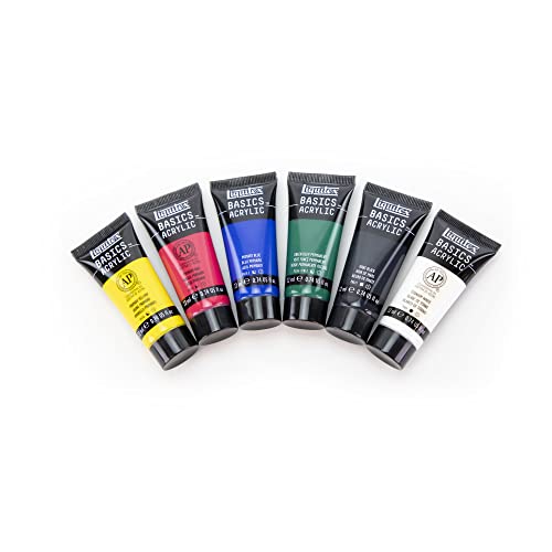 Liquitex Acrylic Basics Set of 6 x 22 ml Colours, Acrylic Paint Set - Image 4