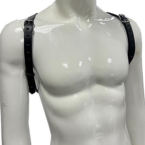 Men's Body Chest Harness Black Leather Clubwear Restrain Belt Costume3