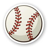 Squiddy Baseball Ball Cute Cartoon - Vinyl Sticker Decal for Phone, Laptop, Water Bottle (3" Wide)