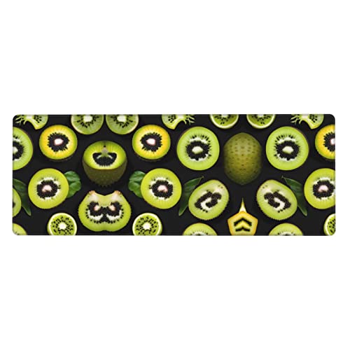 Tapis de souris surdimensionné anti-glisse Green Kiwi 80 x 30 cm en caoutchouc