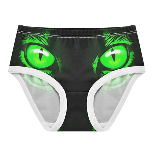Glowing Green Cat Eyes Black Girls Underwear Toddler 2t Cotton Panties for Girl Fun Underpants Briefs