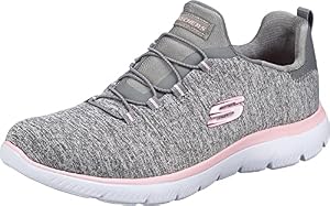 Skechers 12983W-Gray/Light Pink-11 Wide US Skechers 12983W-Gray/Light Pink-11 Wide US