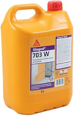 SIKA - Impregnación repelente al agua - Sikagard 703W - Transparente - Lista para su uso - Para proteger las fachadas frente a la penetración del agua - 5L