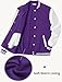 COOFANDY Mens Fashion Varsity Jacket Casual High School College Baseball Jackets Hipster Purple Medium