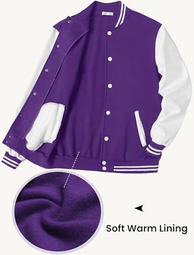 COOFANDY Mens Fashion Varsity Jackets Leather Sleeve Slim Fit College Baseball Letterman Bomber Coat2