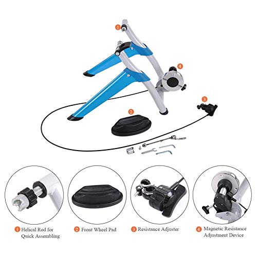 Entrenador de bicicleta WANGKENSU con resistencia magnética ajustable de 6 niveles, soporte para bicicleta estacionaria de interior, compatible con ruedas 26"-28" y 700C miniatura 6