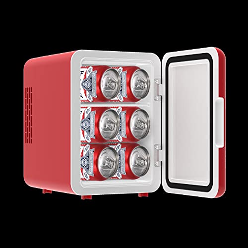 Budweiser MIS135BUD, Mini Portable Compact Personal Fridge Cooler, 4