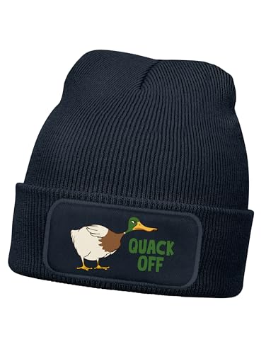 Bonnet tricoté enfant MoonWorks avec patch Quack Off imprimé canard