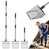 PUPTECK 3-in-1 Chicken Poop Scooper - Adjustable Long Handle Poop Scooper with Deep Shovel, Detachable Heavy Duty Shovel Multifunctional Chicken Cleaning Tool Coop Accessories(20