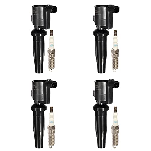 Vplus Set of 4 Ignition Coils & Spark Plugs Compatible with 2009-2019 Escape C-Max Fusion Transit Connect MKZ Mercury 2.0L 2.5L FD505