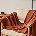 Simple&Opulence Cotton Muslin Throw Blanket for Bed, Couch, Knit Woven Gauze Blanket with Tassels, Soft Lightweight Cozy Pre-Washed Breathable Farmhouse Decoration for All-Season (Rust Orange)