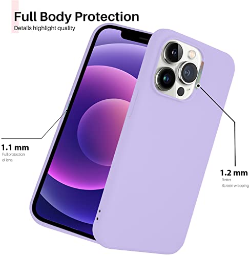 Image of DIZORO Silicone Back Case for iPhone 13 Pro, Soft-Touch Phone Microfiber Silicone Back Cover for iPhone 13 Pro - Purple