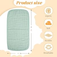 MIGIOL Baby Burp Cloths 100% Cotton Newborn Muslin Burp Cloths 10x20 inches Baby Essentials Blue & Green 5-Pack — image 3