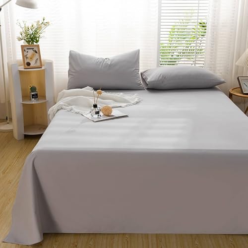 Drap de lit en coton gris clair 160x230 cm pliable pour matelas - 2