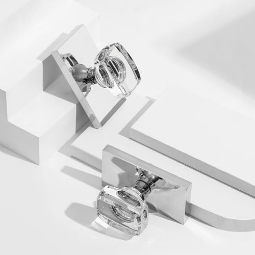 HIEMEY Glass Crystal Door Knob Set Door Locks with Deadbolt by HIEMEY - Used condition - Image 3