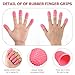 SATINIOR 20 Pcs Rubber Fingers Tip Finger Protectors Covers for Hand Sewing Reusable Grips Rubber Thimbles for Money Counting Collating Knitting Paperwork Hot Glue Sorting(Xs,Pink)