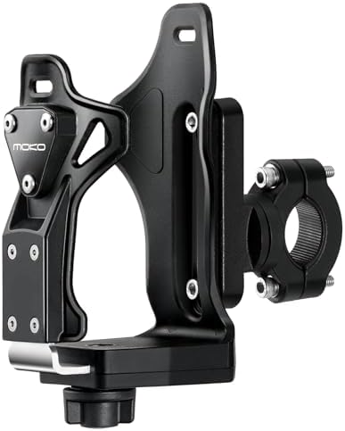 MoKo Bike Water Bottle Holder, Adjustable Bike Water Bottle Cage for 1.9-3.6" Diameter Bottle, for Handlebar & Frame, Motorcycle Cup Holder with Screw Tool, for Bicycle/Stroller/Scooter/Wheelchair/ATV