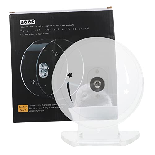 Mikikit 1Pc Transparent Silent Hamster Exercise Wheel with Stand Running for Small Animals Quiet Design for Exercising and Training Hamster Running Accessory