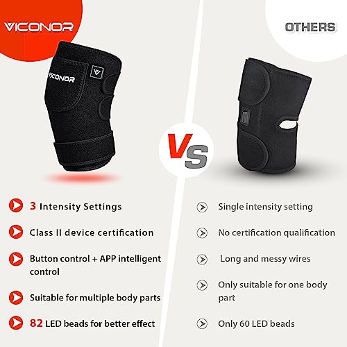 Red Light Therapy Knee Device For Body Elbow,660Nm Light And 850Nm Near Infrared Light,App Control,Pain Relief,Home Use,Gift (Black 1) #TOP3