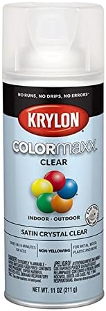 6-Pack of 12 oz Krylon K05562007 Crystal Clear COLORmaxx Paint & Primer Spray Paint, Satin