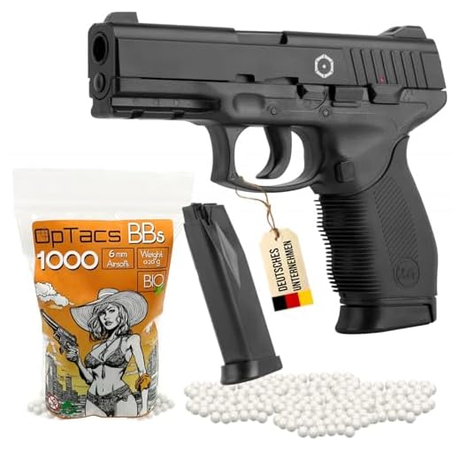 Set Airsoft Pistole Cybergun PT 24/7 Federdruck Softair 0,5 Joule 6 mm inkl. 1.000 Premium Bio BB's 0,20g Munition