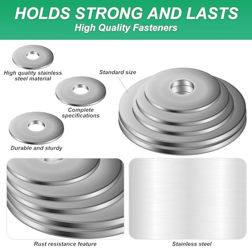 M5 Unterlegscheiben Set, 50 Stück groß Unterlegscheiben M5x25, 304 Edelstahl Flache Beilagscheiben, Karosseriescheiben, Sicherungsscheiben für Schrauben Muttern Gewindestange Flat Washers