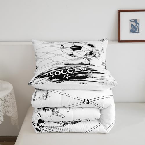 Image of Feelyou Football Comforter Set Toddle Graffiti Bedding for Kids Women
