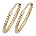 14k Yellow Gold Round Tube Endless Hoop Earrings (1x12 mm)