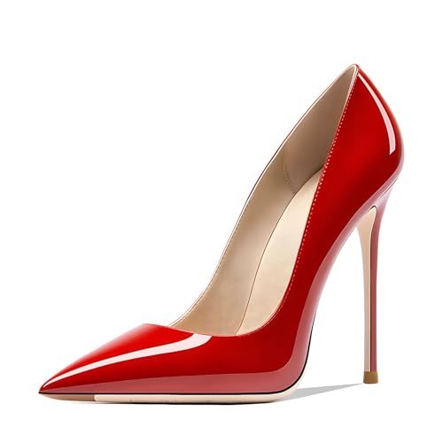 Sexyprom Women's Pointed Toe Stiletto Heels Pumps 4.7IN High Heel Dress Shoes for Parties Wedding Banquet Shoes Red US7 by sexyprom - Used condition - US$34.19