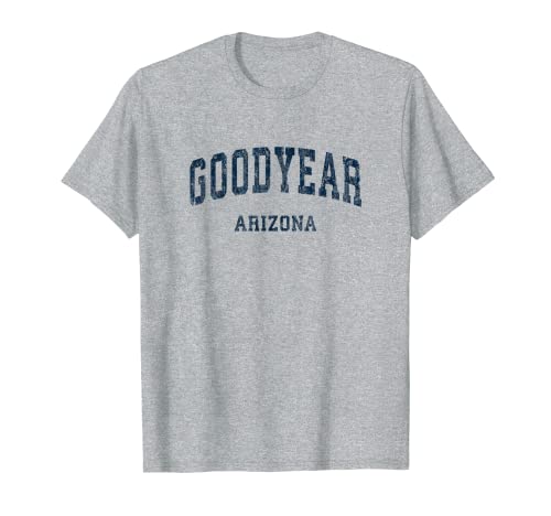 Goodyear Arizona AZ Vintage Varsity Sports Diseño Marino Camiseta