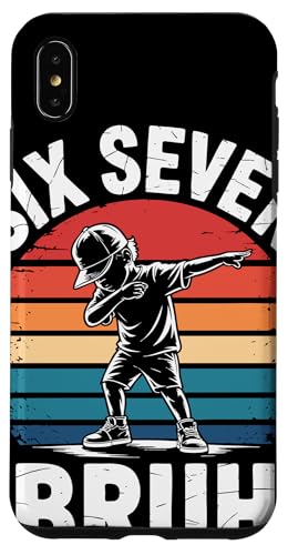 Six Seven Bruh Ragazzo Dab Retrò Tramonto Compleanno Bambini Custodia per iPhone XS Max