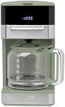 HADEN Quintessential 12 Cup Coffee Maker with120 Minute Keep Warm, Delay Brew, Adjustable Strength, Programmable Clock, and Anti Drip, Cedar Green/Chrome