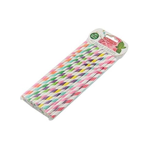 APOLLO Flexi Paper Straws in Stripe, Pack of 40 Cover