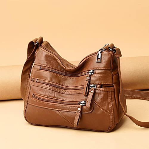 Image of VELURA SYDL Ladies Cross Body Bag Messenger Large Over Shoulder Handbag Long Strap Brown|1 Piece Women Crossbody Bag |Clothing, Shoes & Accessories